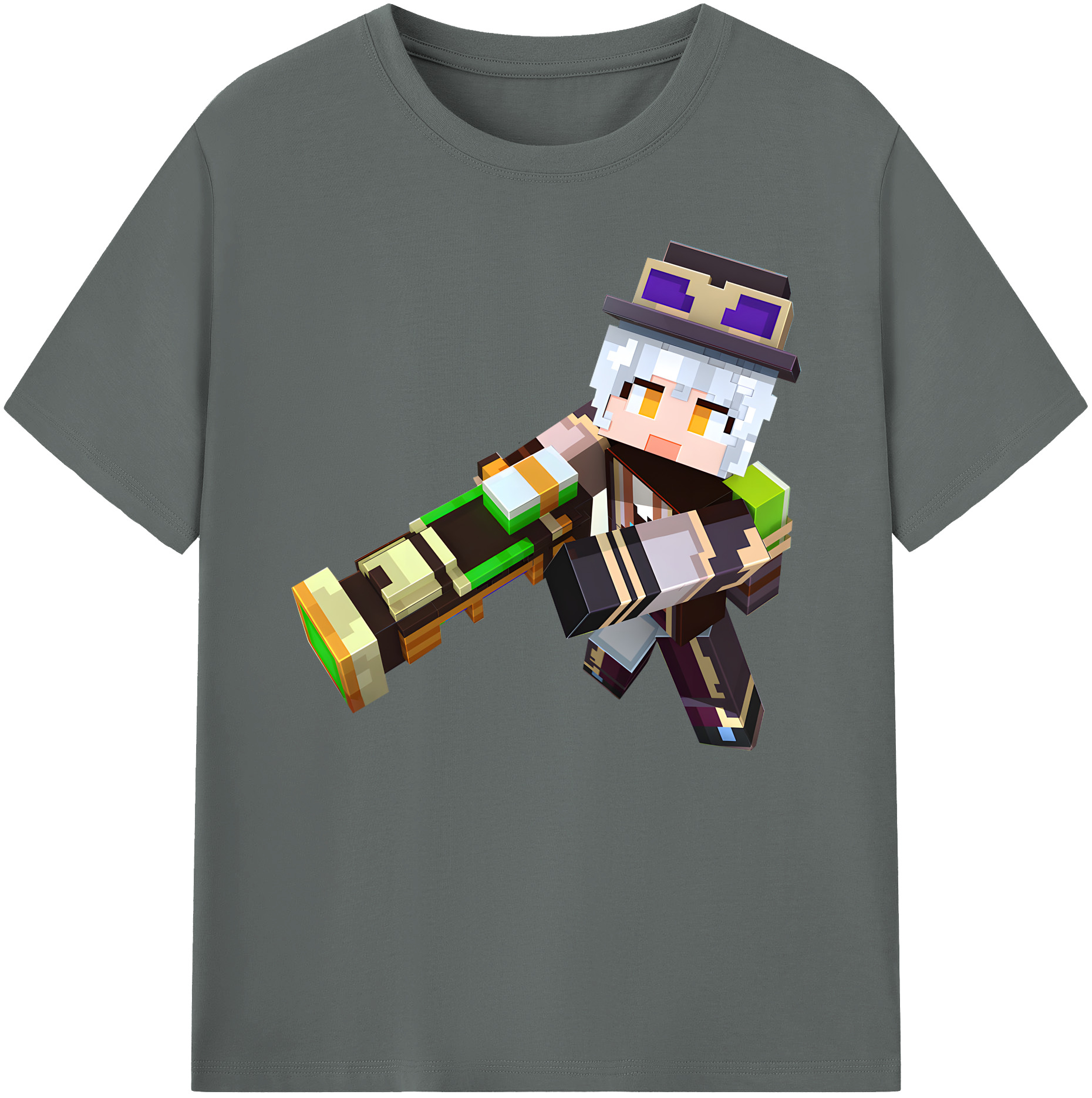 （画像用） マインクラフト ブロックの世界 Minecraft MC Block world 綿100％ メンズ半袖Tシャツ｜肌触りやわらか＆通気性